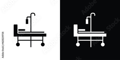 Hospital bed icon design. vector graphics in flat.