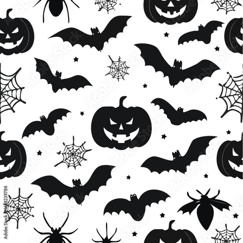 A dark winged bat soars through the night, silhouetted against a luminous full moon. A classic horror and Halloween concept illustration.