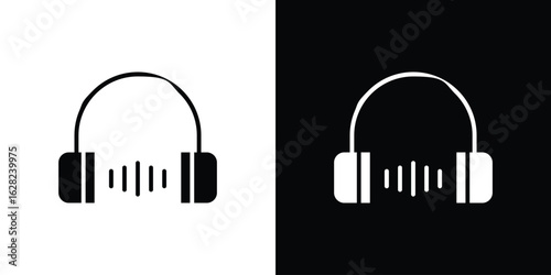 Headphone icon design. vector graphics in flat.