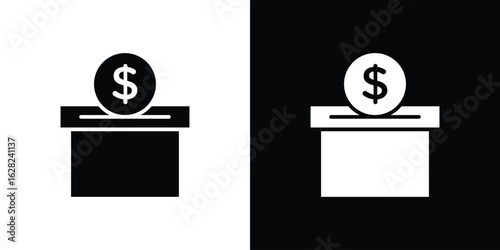Donation box icon design. vector graphics in flat.