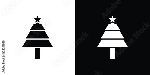 Christmas tree icon design. vector graphics in flat.