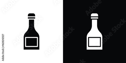 Champagne bottle icon design. vector graphics in flat.