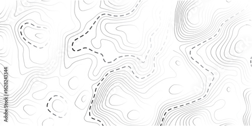  Design illustration for wall art, fabric, packaging, web, banner, wallpaper. Abstract mountain terrain map background with abstract shape line texture. 