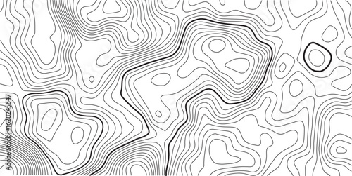  Design illustration for wall art, fabric, packaging, web, banner, wallpaper. Abstract mountain terrain map background with abstract shape line texture. 