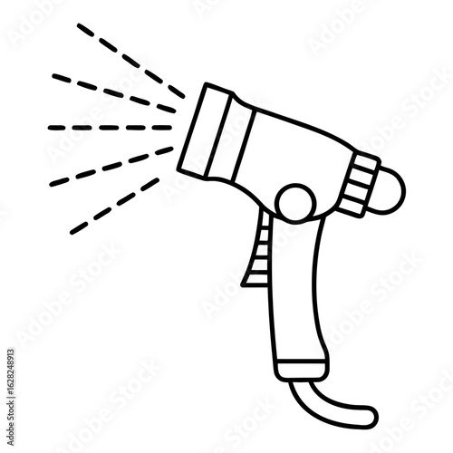 Handheld Bidet Sprayer with Nozzle Detailed Vector Illustration of a Bathroom Sprayer