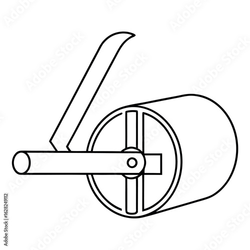 Chimney Damper with Handle Lever Detailed Vector Illustration of a Chimney Pipe Component