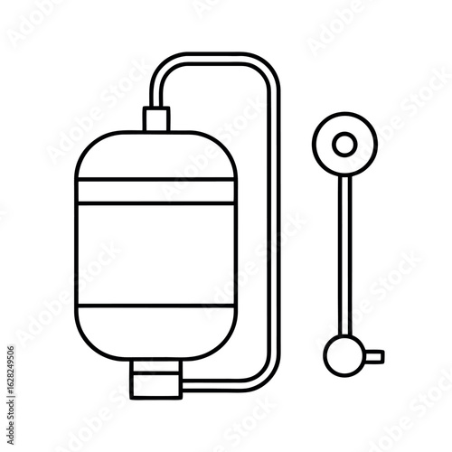 Small Pressurized Expansion Tank Detailed Vector Illustration of a Plumbing Component