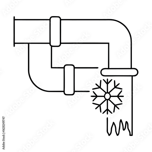 Frozen Pipe with Icicle Symbol Winter Plumbing Illustration