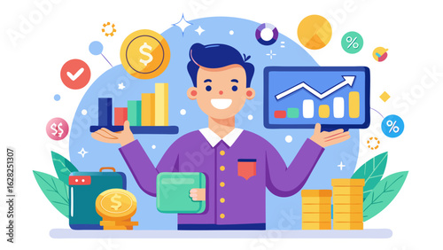 Financial Success and Money Management Vector – Investment Growth, Budgeting, and Wealth Concept