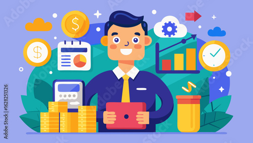 Financial Success and Money Management Vector – Investment Growth, Budgeting, and Wealth Concept