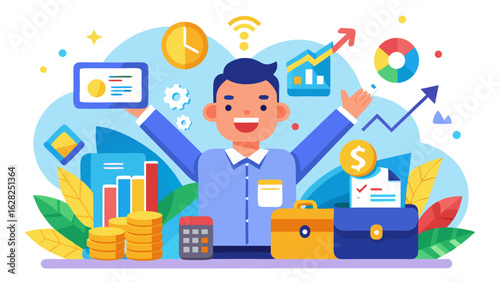 Financial Success and Money Management Vector – Investment Growth, Budgeting, and Wealth Concept