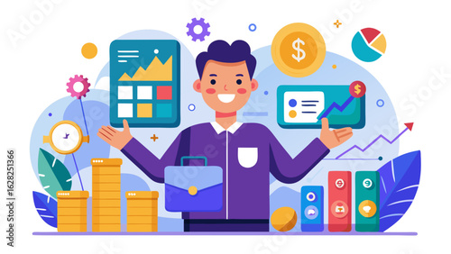 Financial Success and Money Management Vector – Investment Growth, Budgeting, and Wealth Concept