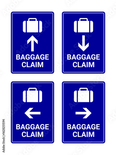 Baggage claim sign collection vector illustration
