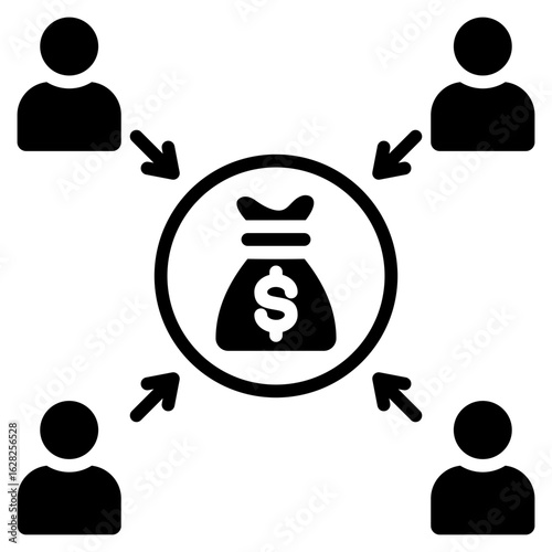 Crowdfunding Glyph Icon