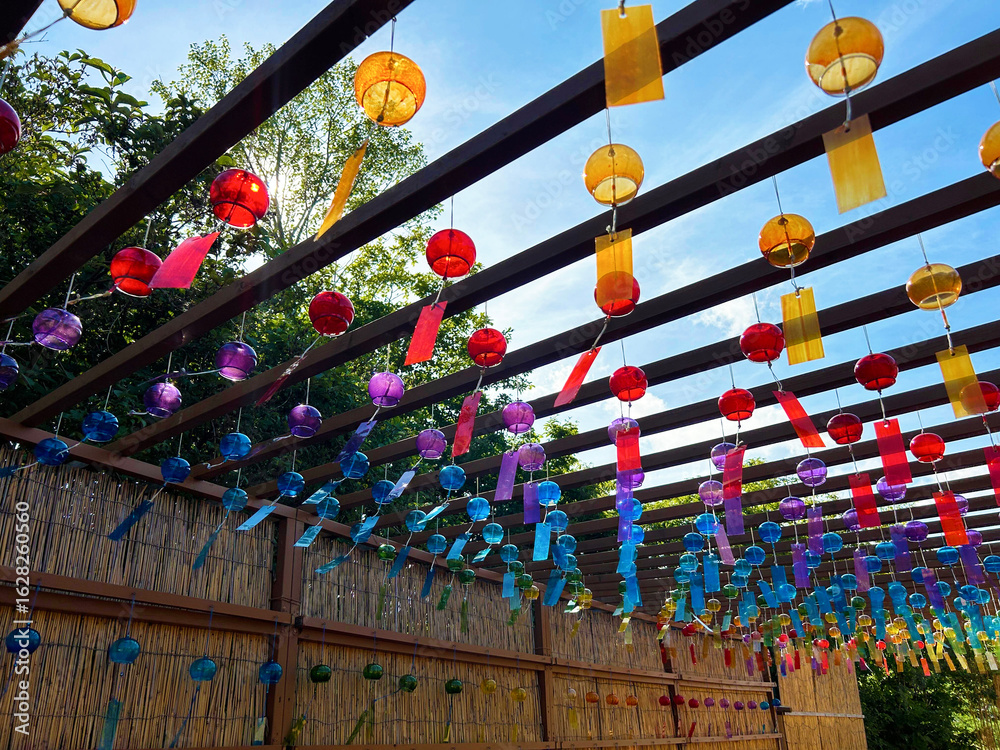 Fototapeta premium 青空と揺れる風鈴