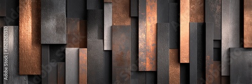 Composizione di piastrelle verticali con texture metalliche