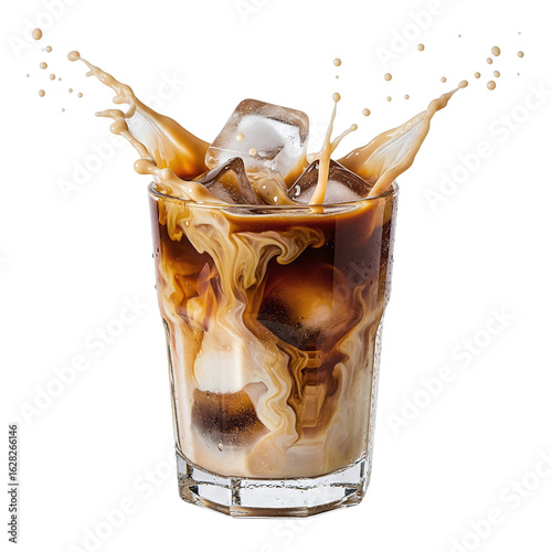 Fotografija Iced coffee splashing in a glass