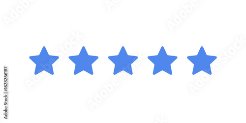 5 blue stars vector icon