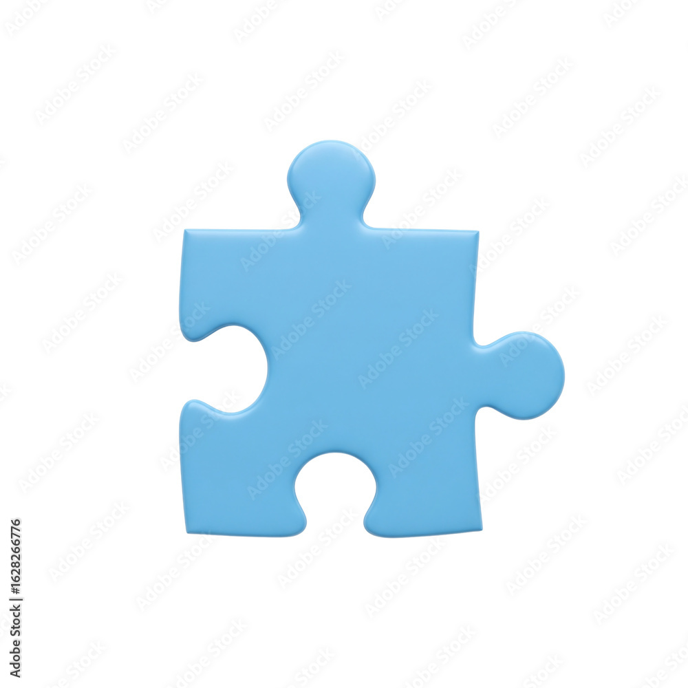 Single blue jigsaw puzzle piece Single blue jigsaw puzzle piece