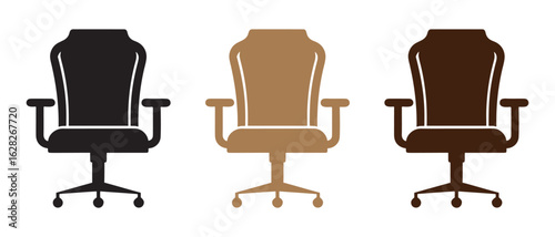 Office Chair Color Comparison. Black, Tan, and Brown Ergonomic Designs for Modern Workspaces.