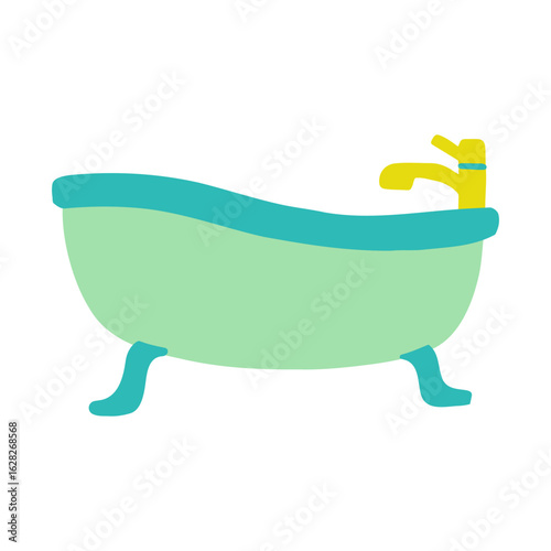 Cute bath icon. Vector hand drawn illustration in cartoon style