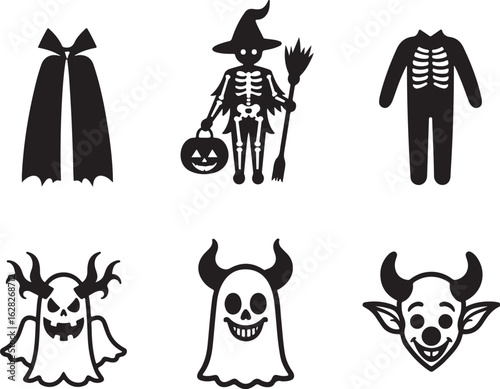 Spooky Halloween costumes and characters for your creative design needs