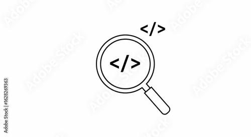 Magnifying Glass Symbolizing Code Review and Software Development Analysis