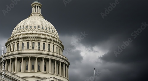 The US Capitol Building Under Dramatic Stormy Weather Conditions