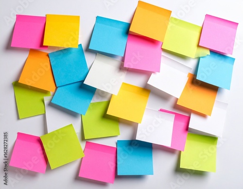 Wallpaper Mural Colorful sticky notes scattered across a white surface, creating a vibrant arrangement. Torontodigital.ca