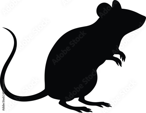 Funny Cartoon Illustration of a Cute White Mouse Character with a Long Tail, Isolated Vector Art of a Mammal Pet for Fun Designs