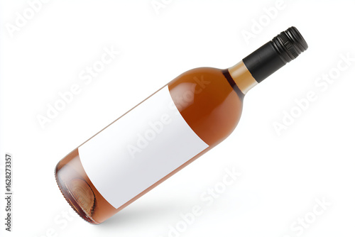 a bottle of wine with a blank label