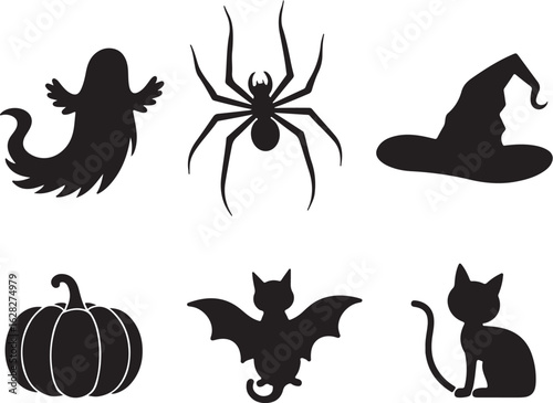 Spooky Halloween silhouettes for seasonal greetings and fun designs