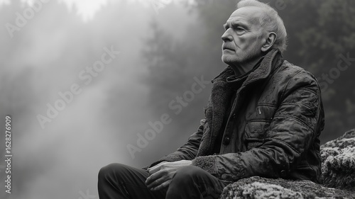 Solitude Emotion Senior Man Portrait