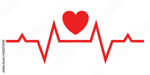 heart rate pulse graph. heartbeat line symbol. ECG, EKG test report. vector illustration