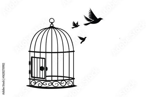birdcage with a bird