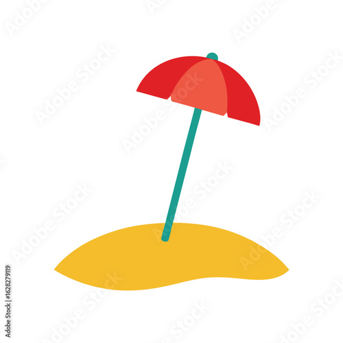 Umbrella beach protection sun sand icon element vector