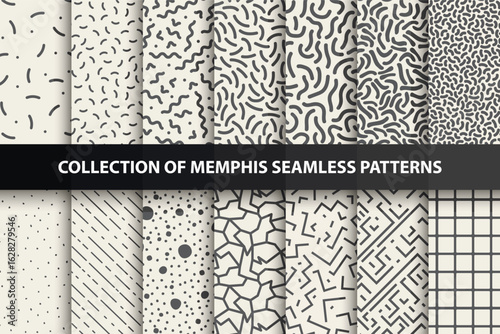 bundle of memphis seamless trendy patterns