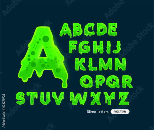 Glowing Green Slime Letters