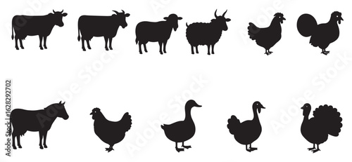 Collection of medieval weaponry icons depicting swords shields bows and axes in vector style