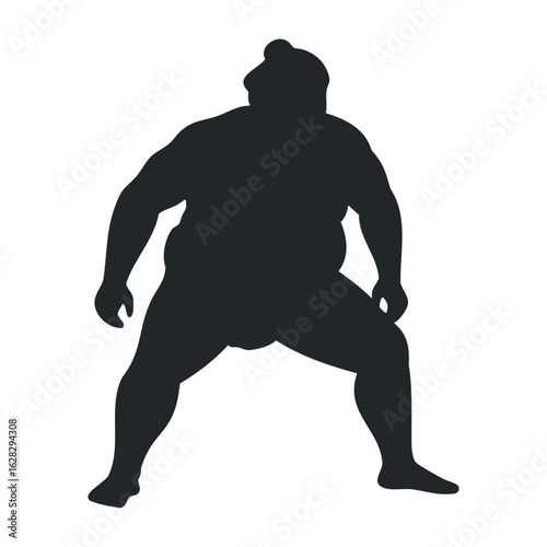Sumo wrestling match japan sports action indoor arena competitive spirit. Vector illustration