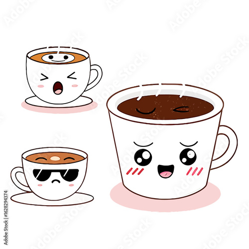 Coffee Cup Character with Smile