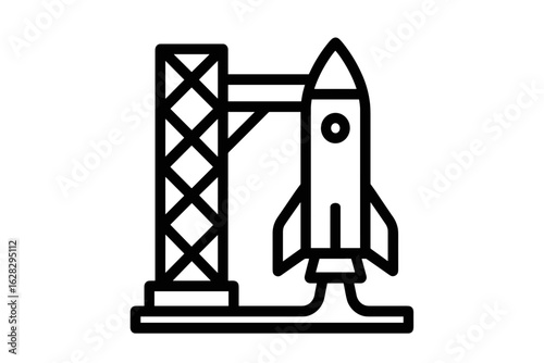 Rocket launch pad icon