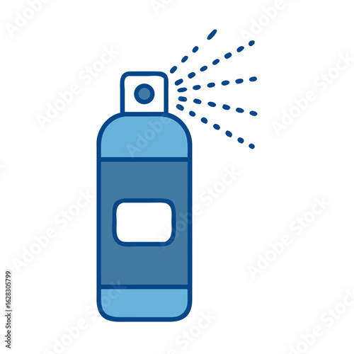 Air freshener spray bottle emitting scent in blue design - Concept of Proper nutrition  