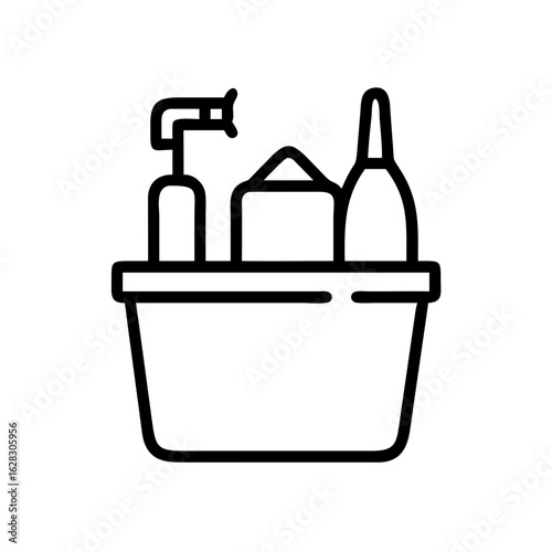 Cleaning caddy with supplies for household chores and organization  