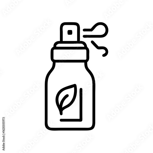 Air freshener bottle with spray nozzle in minimalist design  