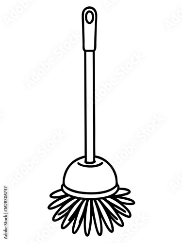 Toilet brush with bristle head and handle for cleaning purposes  