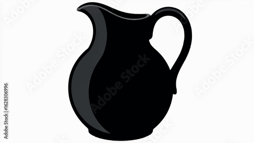 Classic ceramic pitcher silhouette illustration on a clean white background