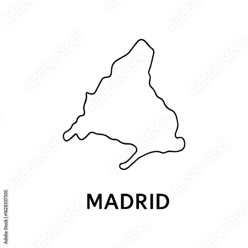 contour line city border Madrid vector on white background
Vector icon city