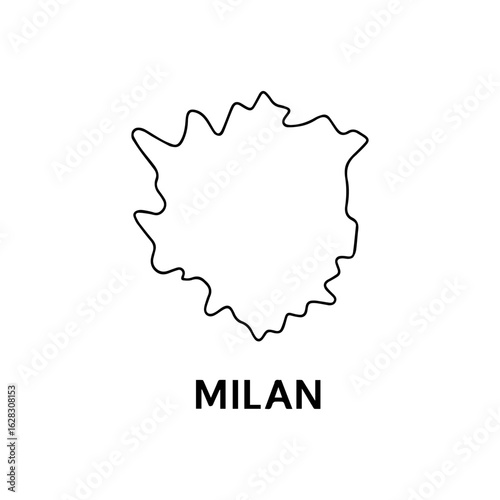 contour line city border Milan vector on white background
Vector icon city