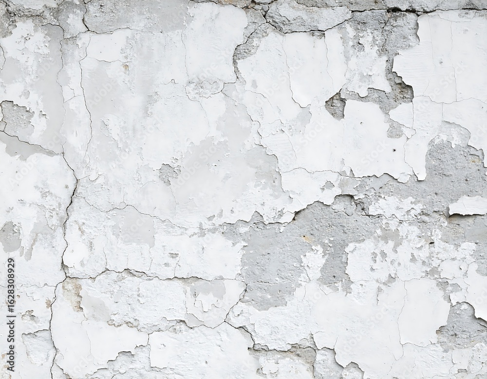 Obraz premium Weathered white cracked wall